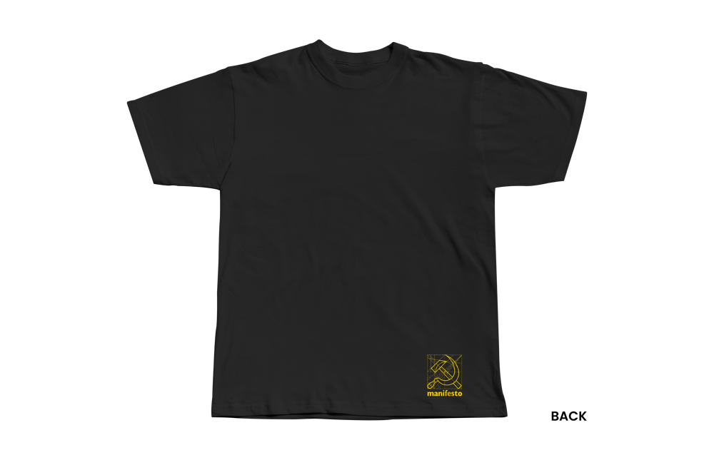 SOCIALISM BY DESIGN T-SHIRT, BLACK/YELLOW