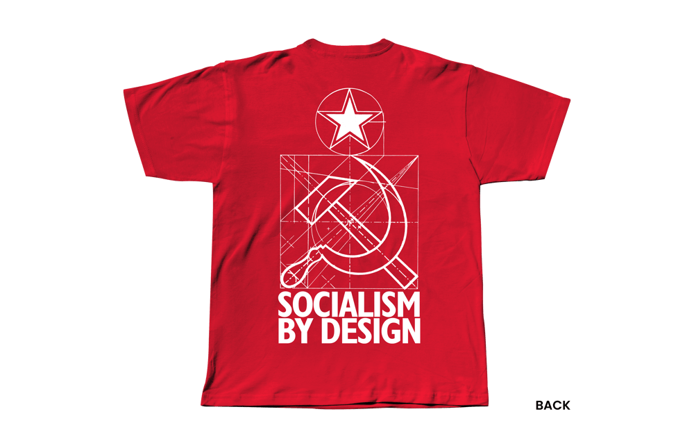 SOCIALISM BY DESIGN T-SHIRT, RED/WHITE