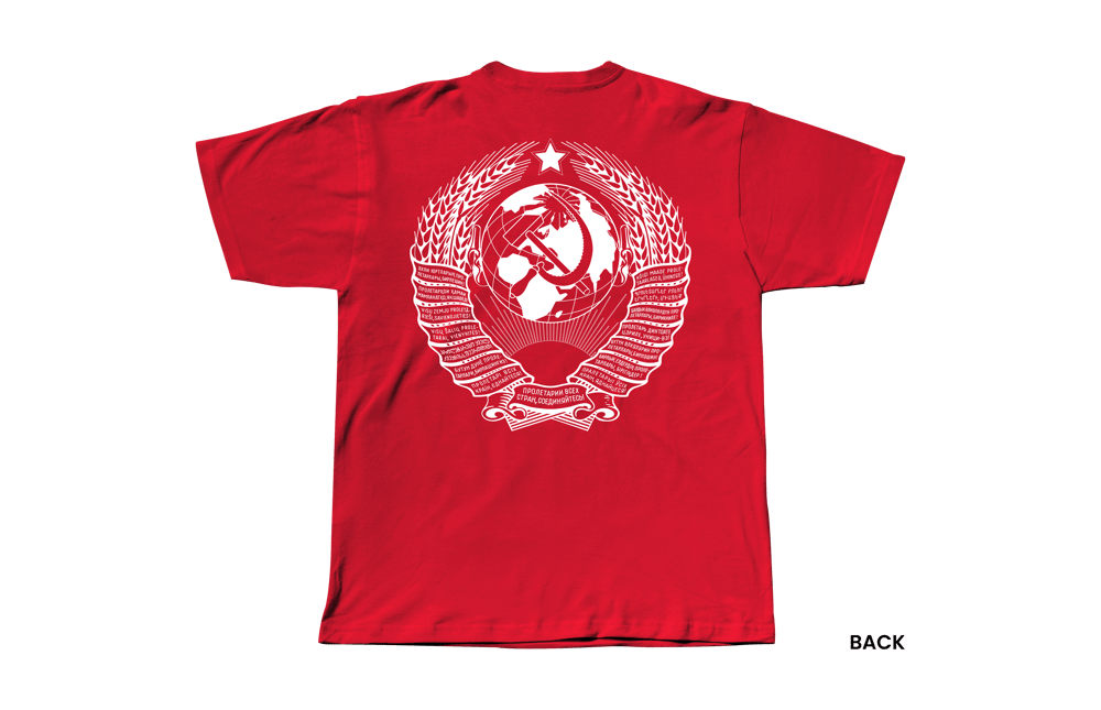 SOVIET COAT OF ARMS T-SHIRT, RED/WHITE