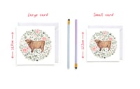 Image 3 of Floral highland cow card