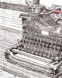Image 2 of PRE ORDER Typewriter Typing a Typewriter Hand-Signed Typewriter Art Print