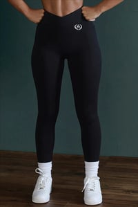Image 1 of I Am The Throne Rulership Collection | Women Butt  Lifting  Pocketed Black Leggings