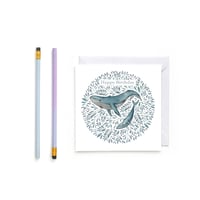 Image 1 of floral whale birthday card