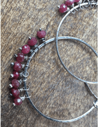 Image 3 of Sterling and Ruby earrings / n78