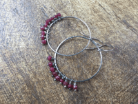 Image 5 of Sterling and Ruby earrings / n78