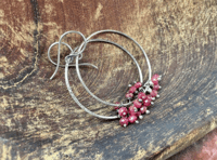 Image 4 of Sterling and Ruby earrings / n78