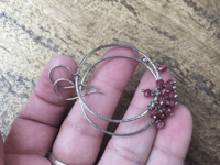 Image 6 of Sterling and Ruby earrings / n78