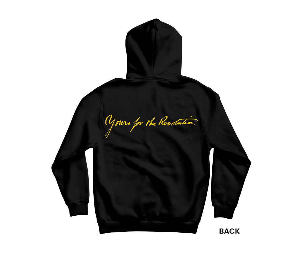 YOURS FOR THE REVOLUTION HOODIE, BLACK/YELLOW