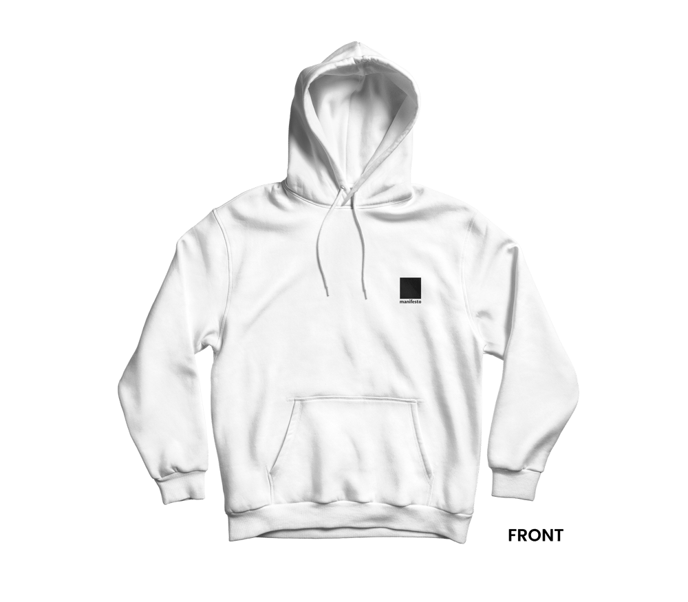 YOURS FOR THE REVOLUTION HOODIE, WHITE/BLACK