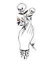 hand with skullflowers - 5x7 print