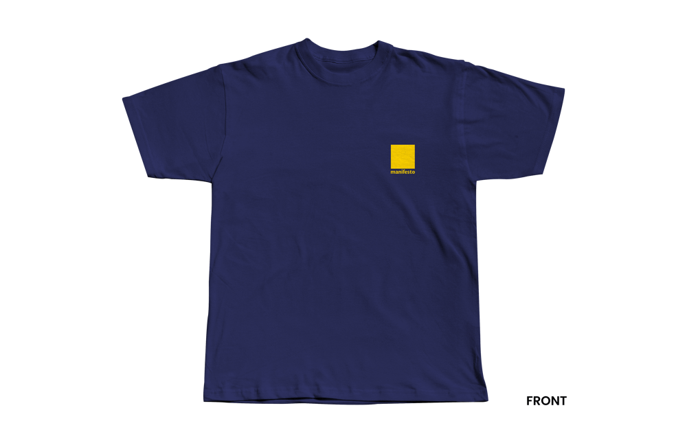 YOURS FOR THE REVOLUTION T-SHIRT, NAVY/YELLOW