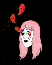 strawberry ghosts - 8x10 print