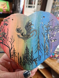 Image 3 of Rainbow dragon slate heart