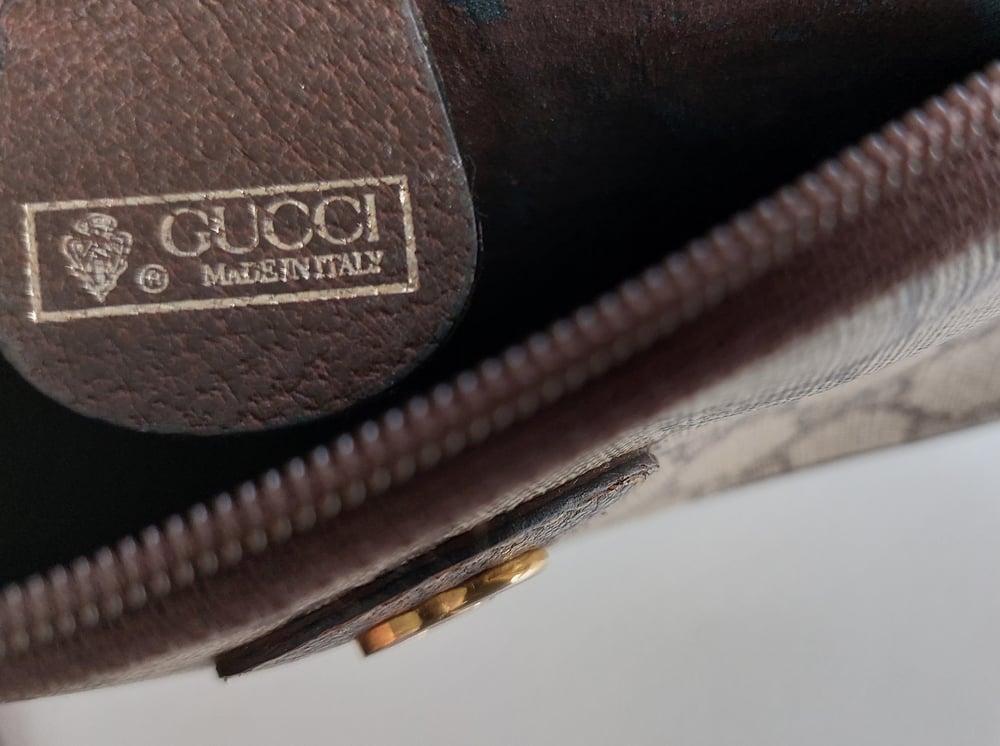 Image of Vintage Gucci brown  GG monogram pouch