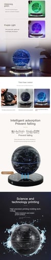 Levitating Lamp Magnetic Globe LED Earth Rotating Globe Novelty Galactic starry sky