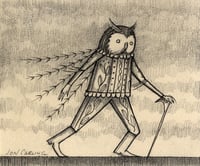 'Owlman on an errand' Original Drawing