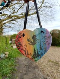 Image 2 of Rainbow dragon slate heart