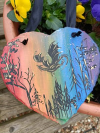 Image 1 of Rainbow dragon slate heart