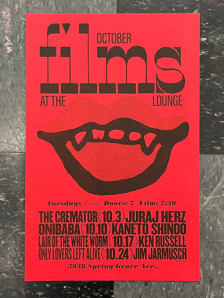 Image of Films At The Lounge - October Poster