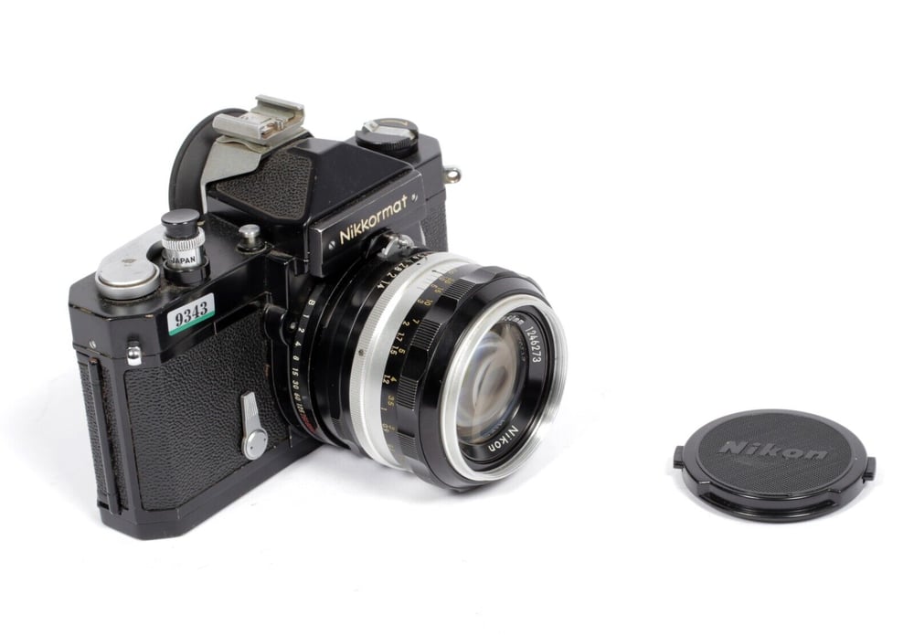 Image of Nikon Black Nikkormat FTN 35mm SLR film camera + NIKKOR-S 50mm F1.4 lens #9343