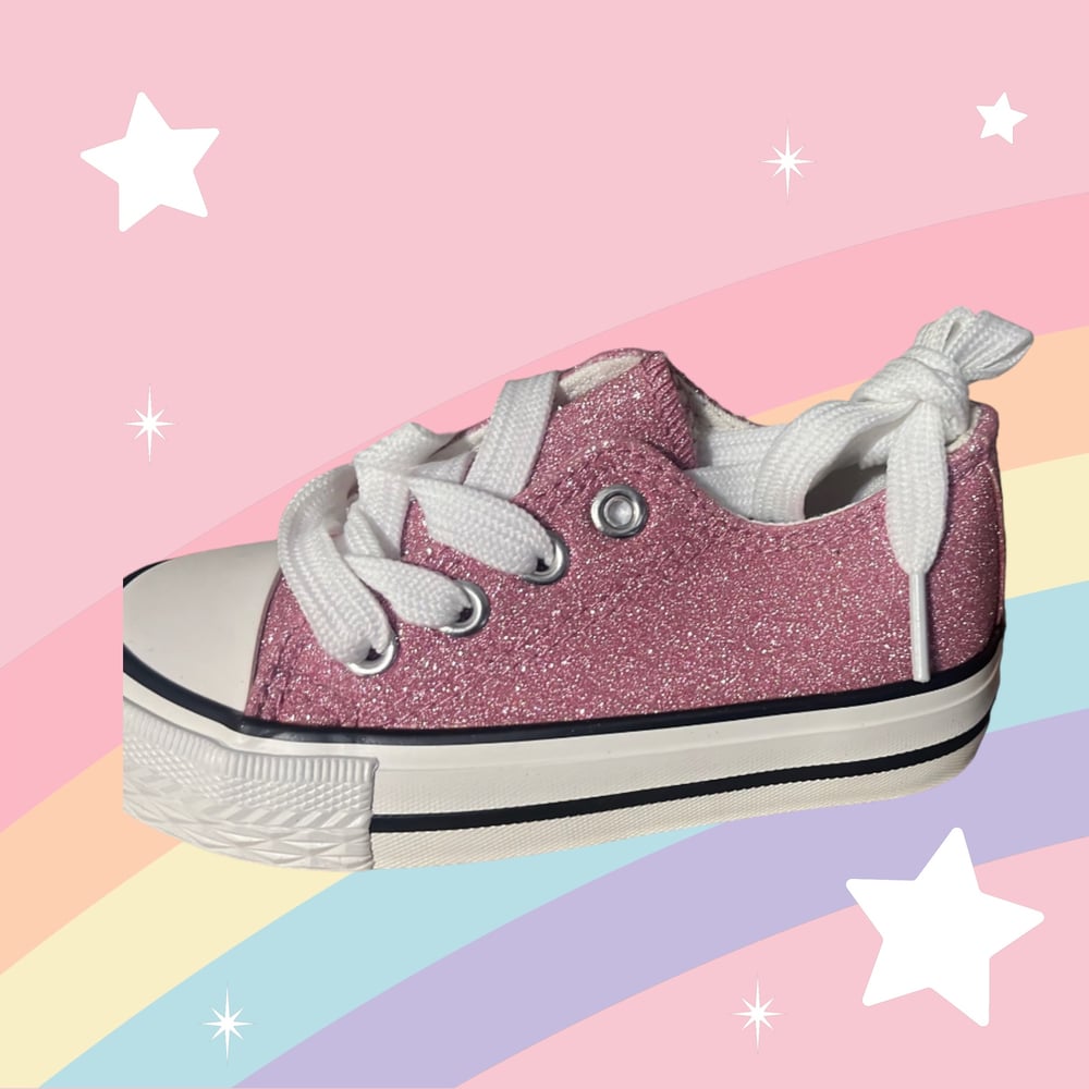 Image of Pink glitter trainers