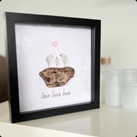 Image 2 of "Love Lives Here" Driftwood & Seaglass Art Frame