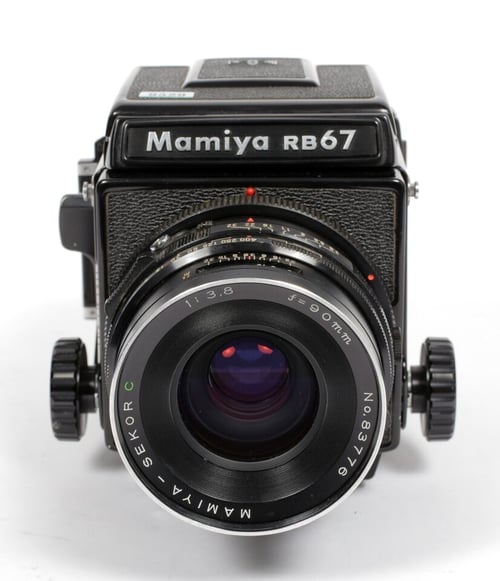 Image of Mamiya RB67 Pro 6X7 camera with WLF + 120 back + 90mm F3.8 C lens #9529