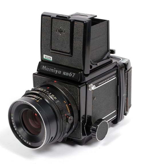 Image of Mamiya RB67 Pro 6X7 camera with WLF + 120 back + 90mm F3.8 C lens #9529