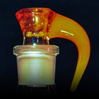Image 2 of 2ND QUALITY TRANS SAUCE > ICEY WHITE SATIN & ORANGE OPAL 18MM SLIDE