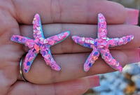 Image 1 of Chunky Glitter Starfish Studs