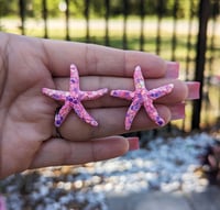 Image 2 of Chunky Glitter Starfish Studs