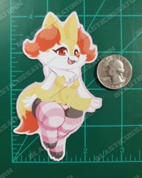 Image 2 of Pink Stripey Phox - Vinyl Sticker
