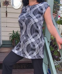 White squiggle KAT Tunic