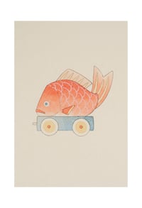 A3+ Fish on wheels print