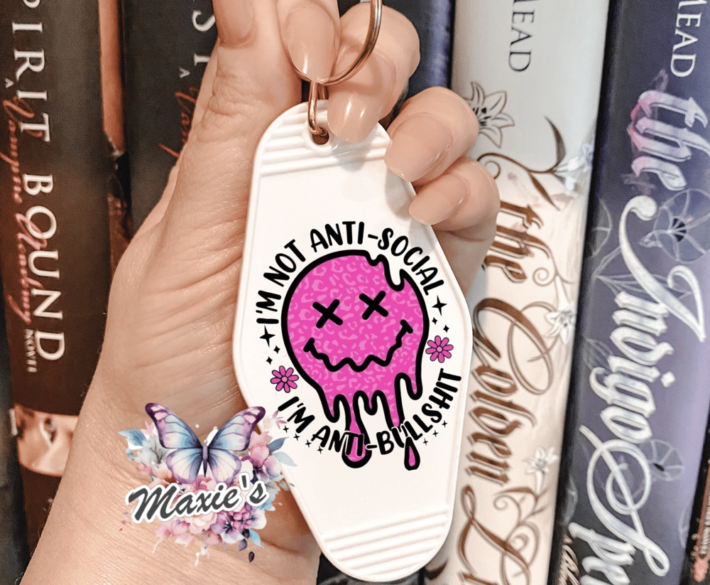 Image of I Am Not Anti-social UVDTF Motel Keychain Decal 
