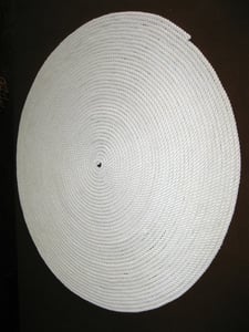 Image of Large Round White Throw Rope Rug White 28" Diameter