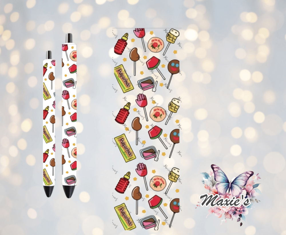 Image of Mexican Yummy Snacks Theme UVDTF Pen Wrap/Bookmark Decal 