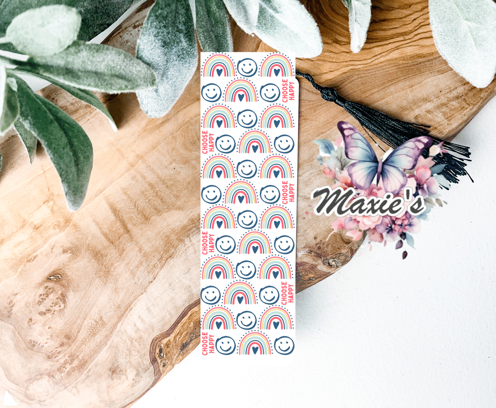 Image of Choose Happy Theme UVDTF Pen Wrap  / Bookmark Decal 