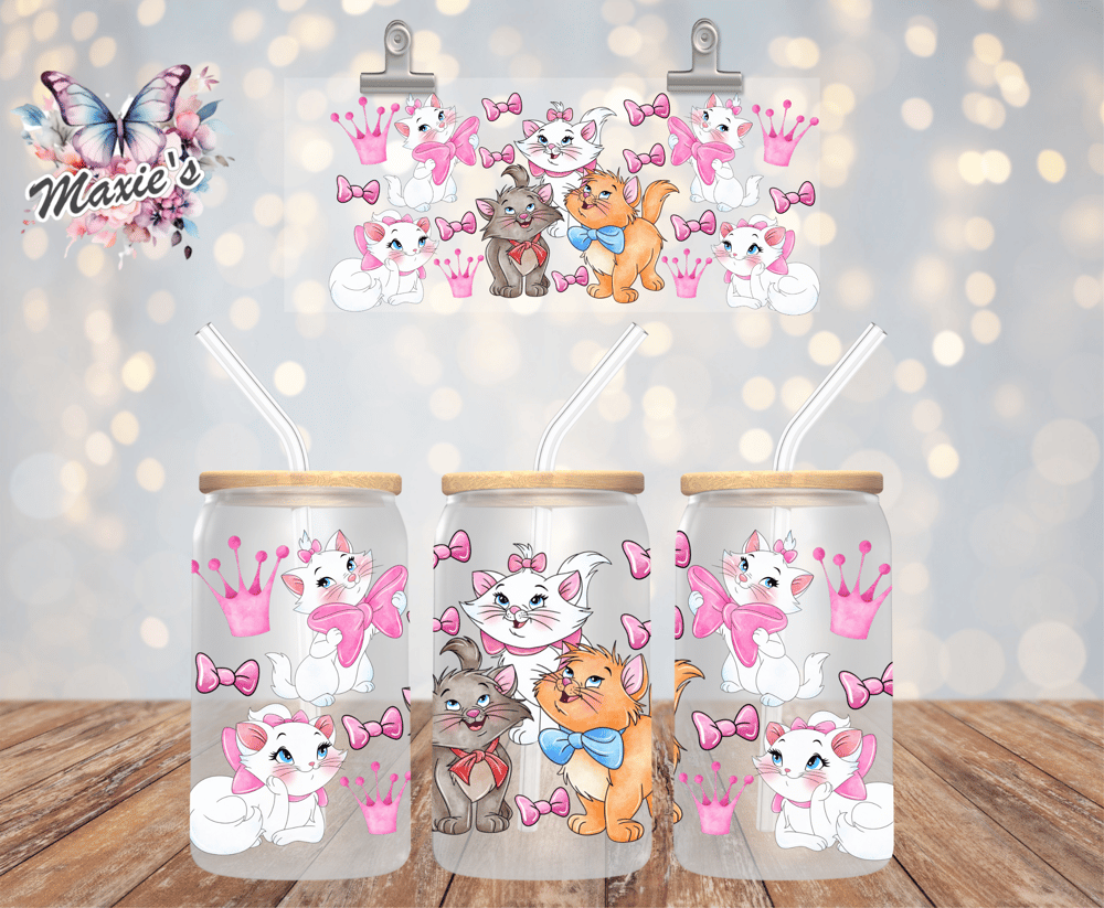 Image of Cutest Girlie Kitties Graphic Design 🎀 16oz. UVDTF Cup Wrap 