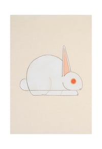 A3+ Paper mache rabbit toy print