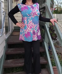 Blue purple floral KAT Tunic