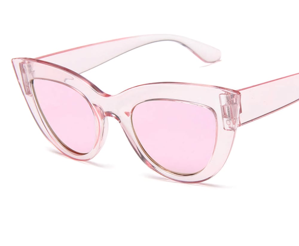 Image of Pink Tint Cat Eye Sunglasses 