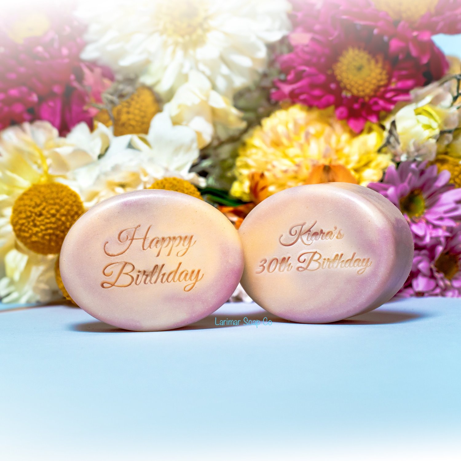 Image of Oval or Hexagon Soap w/ White Stylish Bag (Custom Order)