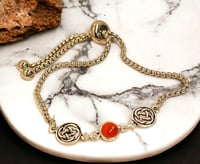 Image 1 of Carnelian Sterling Silver Celtic adjustable bracelet