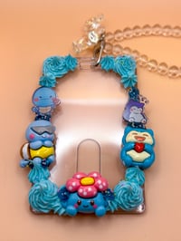 Image 1 of Blue Pokémon Squad Decoden Photocard/Badge Holder Keychain