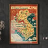 L'Union Francaise - Les Etats Associes d'Indochine | Lucien Loge | 1948 | Art Print | Vintage Map