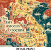 L'Union Francaise - Les Etats Associes d'Indochine | Lucien Loge | 1948 | Art Print | Vintage Map