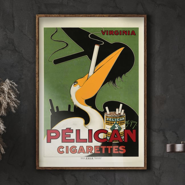 Pelican Cigarettes | Charles Yray | 1925 | Vintage Ads | Wall Art Print | Vintage Poster