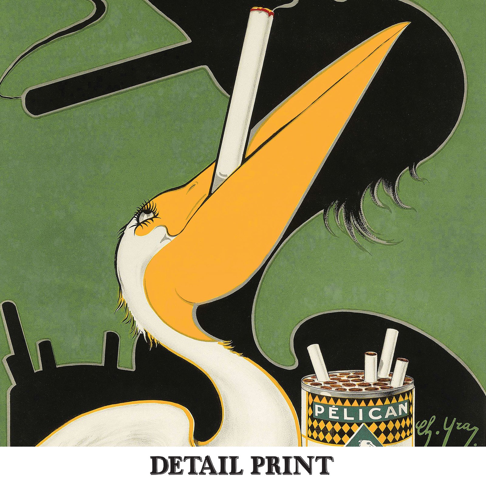 Pelican Cigarettes | Charles Yray | 1925 | Vintage Ads | Wall Art