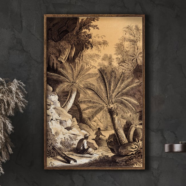 Dioon Edule | Retro Tropical Print | Palm tree Poster | Vintage Forest Landscape
